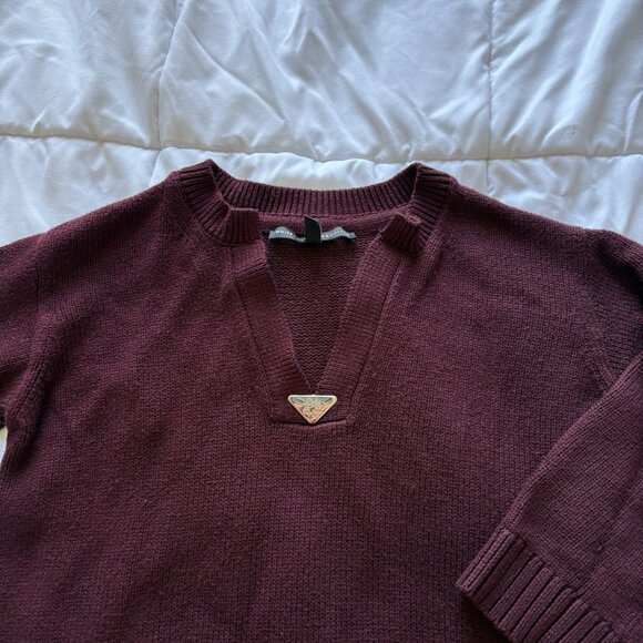 White House Black Market Pullover Burgundy Wool Blend Sweater Womens Size Small - Picture 3 of 8